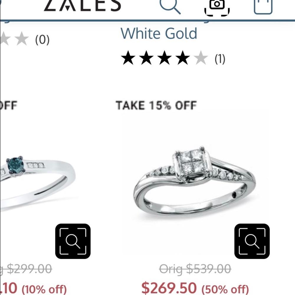 14k white gold promise ring - Picture 4 of 4